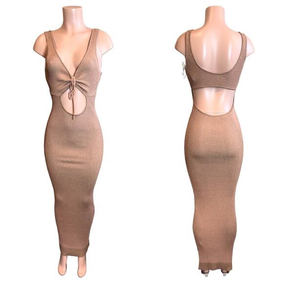 Beach Bunny Lennon Maxi Dress SZ M Copper $129 - Picture 2 of 6